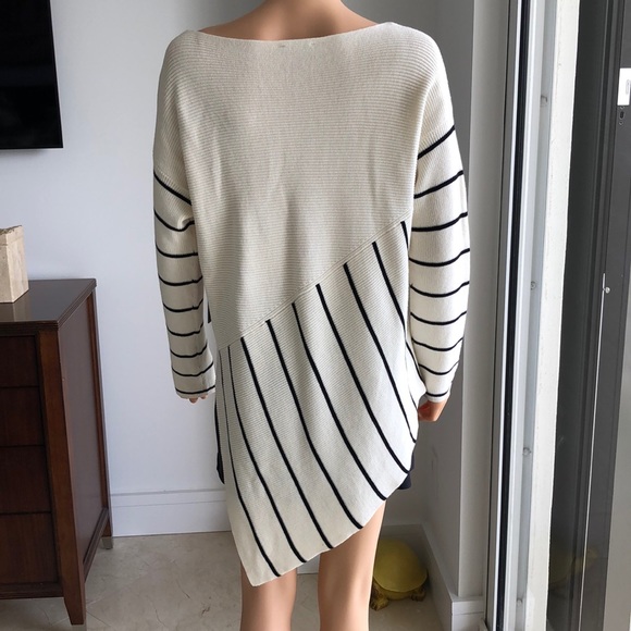 ASYMMETRICAL STRIPED PULLOVER SWEATER - NEW - Picture 2 of 8